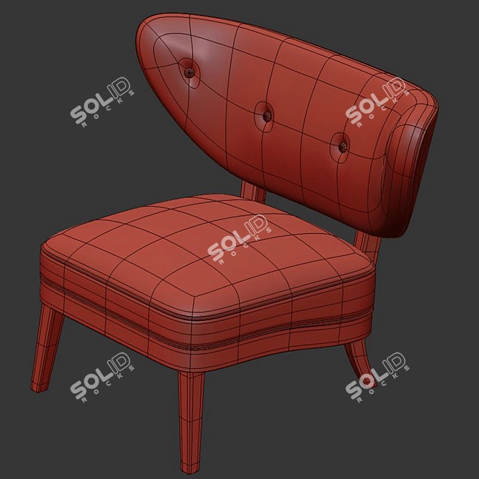 Vintage Otto Schultz Lounge Chair 3D model image 4