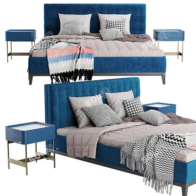 Sleek Bond Bed 3D model image 1