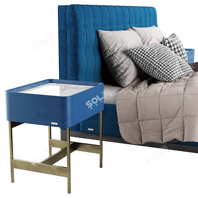 Sleek Bond Bed 3D model image 2