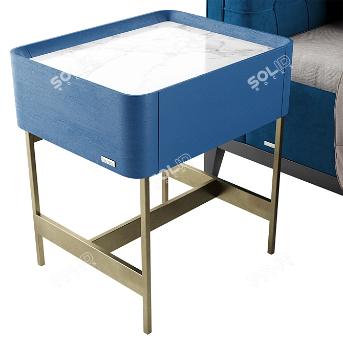 Sleek Bond Bed 3D model image 4