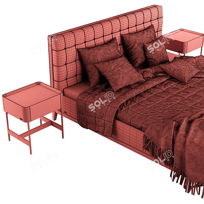 Sleek Bond Bed 3D model image 5