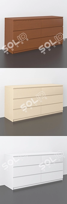 Modern 6-Drawer Chest - IKEA 3D model image 2