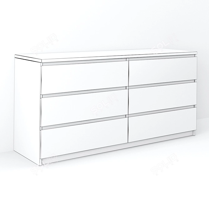 Modern 6-Drawer Chest - IKEA 3D model image 3