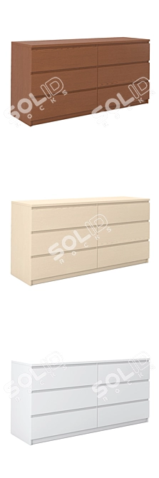 Modern 6-Drawer Chest - IKEA 3D model image 5