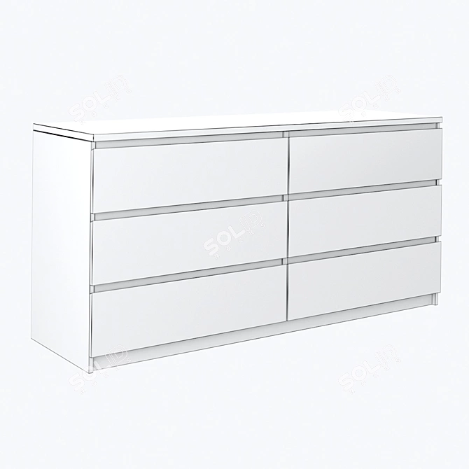 Modern 6-Drawer Chest - IKEA 3D model image 6