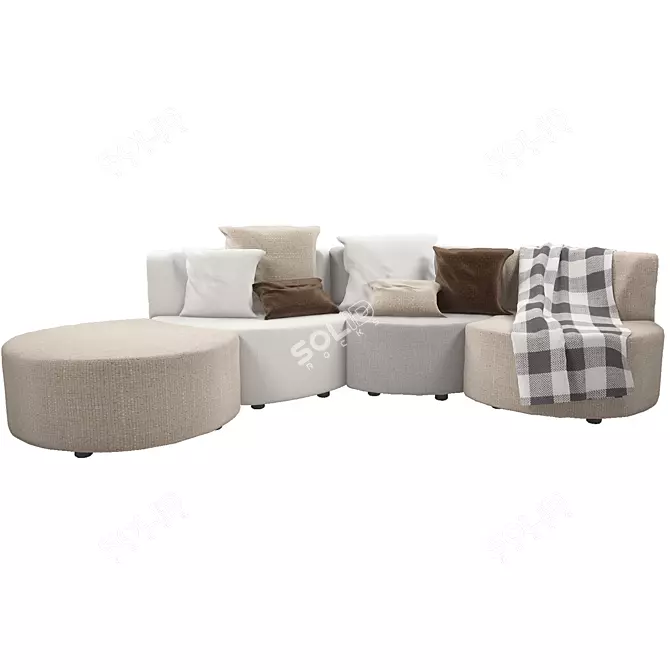Modular Luxe Sofa: Vray Render, UV Mapped 3D model image 1