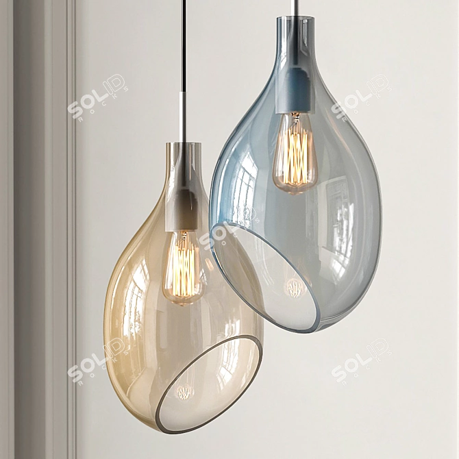 Lovisa Collection: Cognac & Blue Pendant Lamps 3D model image 3