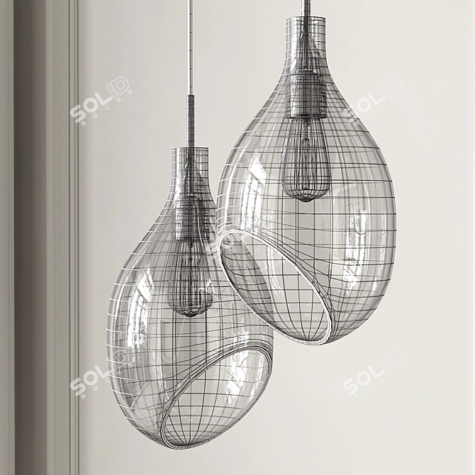 Lovisa Collection: Cognac & Blue Pendant Lamps 3D model image 5