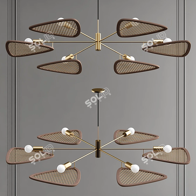 Elegant Papillion Pendant Light 3D model image 1