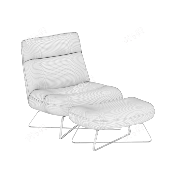 La Redoute Helma: Stylish Chair & Footrest 3D model image 2