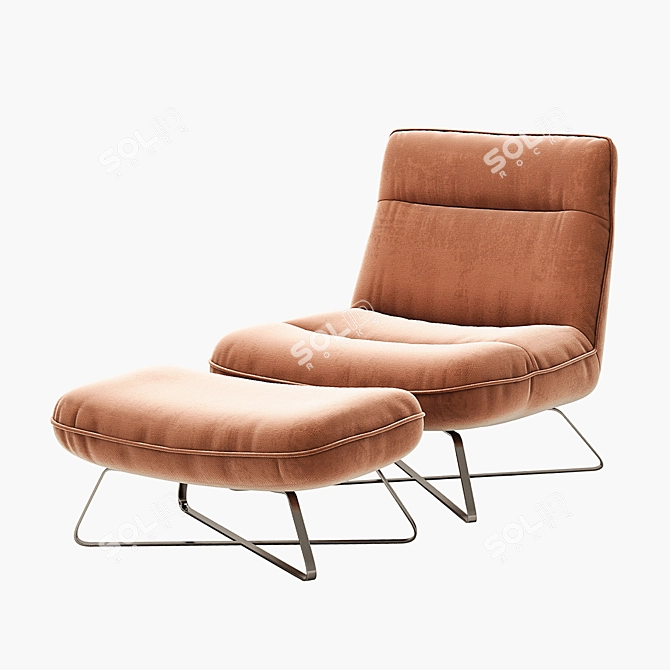 La Redoute Helma: Stylish Chair & Footrest 3D model image 3