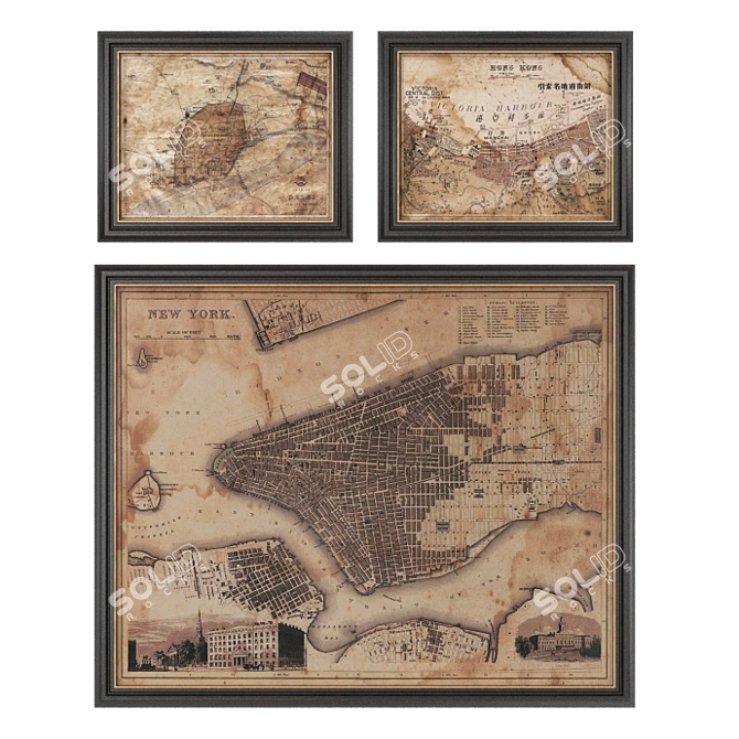 Restoration Hardware Vintage Maps 3D model image 4