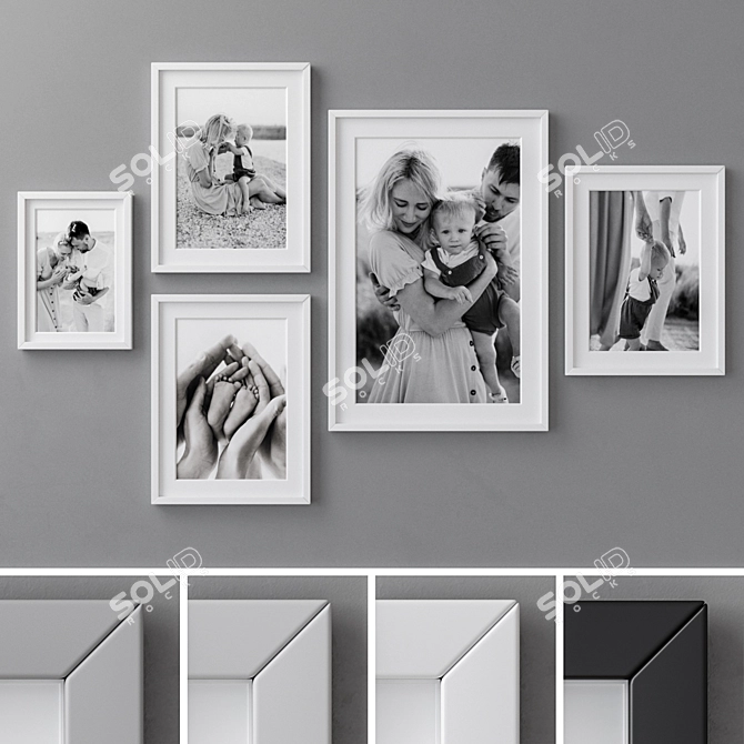 4 Colorful Frames Set 3D model image 1