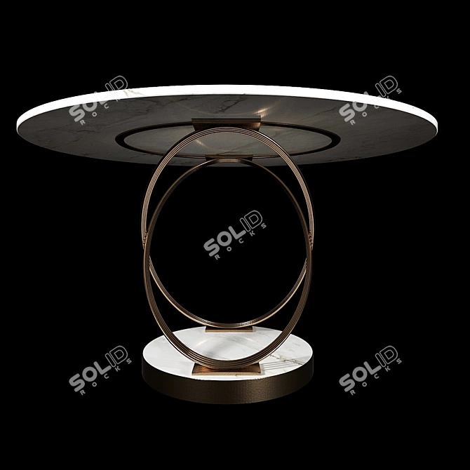 Elegant Fusion Marble Brass Tables 3D model image 2