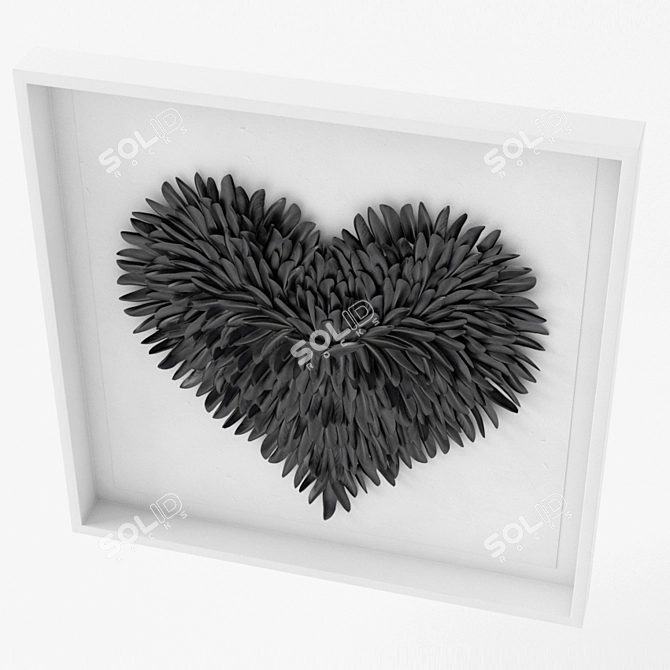 Feathered Heart Art: Timeless Restoration Piece 3D model image 3
