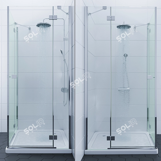 Sleek Shower Combo: Radaway Almatea + Ikea Brogrund 3D model image 2