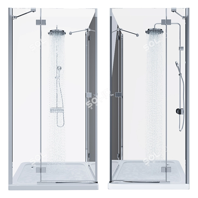 Sleek Shower Combo: Radaway Almatea + Ikea Brogrund 3D model image 6