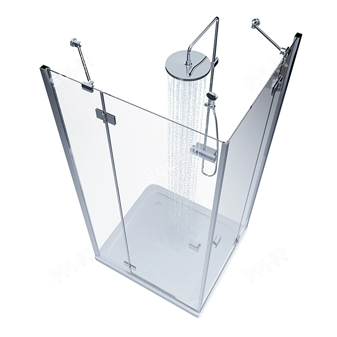 Sleek Shower Combo: Radaway Almatea + Ikea Brogrund 3D model image 7