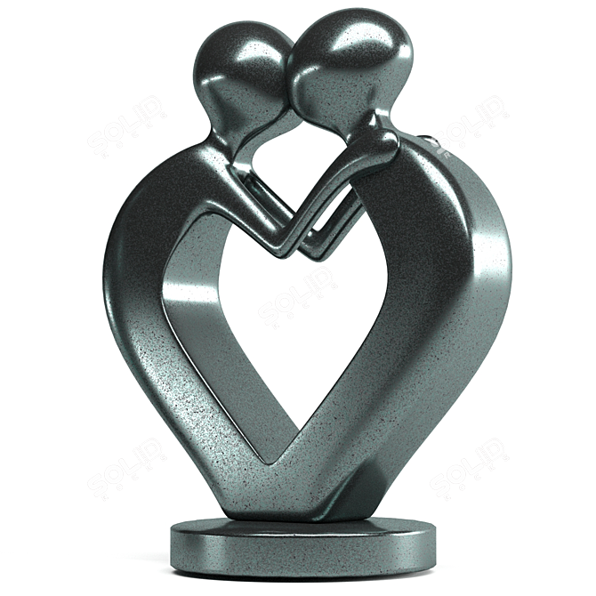 Eternal Love Iron Statue 3D model image 4