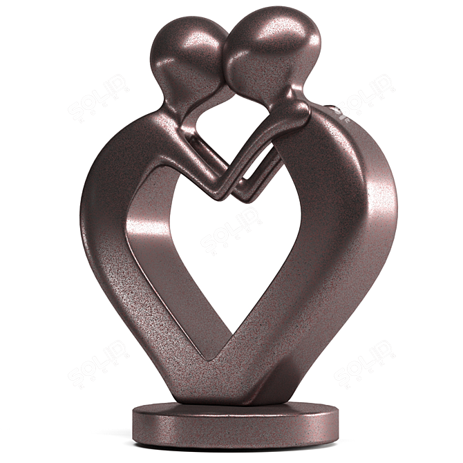 Eternal Love Iron Statue 3D model image 5