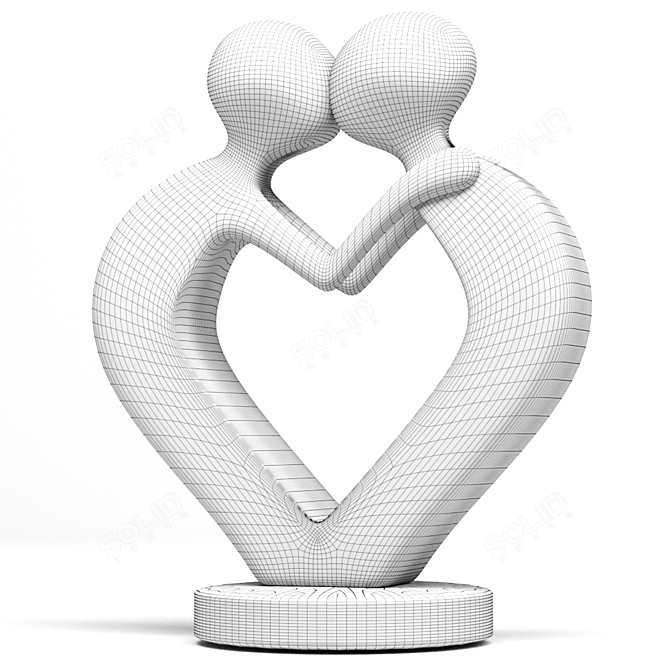 Eternal Love Iron Statue 3D model image 6