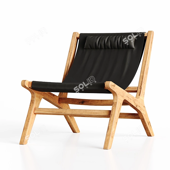 Nairobi Garden Wood Armchair: Elegant Outdoor Seating 3D model image 2