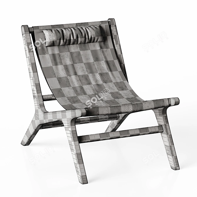 Nairobi Garden Wood Armchair: Elegant Outdoor Seating 3D model image 5