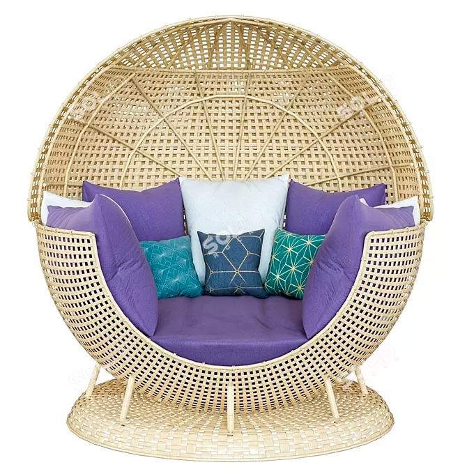 Rattan Garden Chair: Outdoor Elegance 3D model image 1