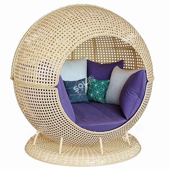 Rattan Garden Chair: Outdoor Elegance 3D model image 3