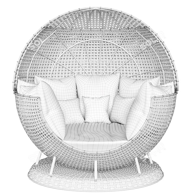 Rattan Garden Chair: Outdoor Elegance 3D model image 4