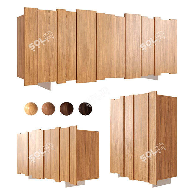 Striped Sideboard: Dallagnese Solution 3D model image 1