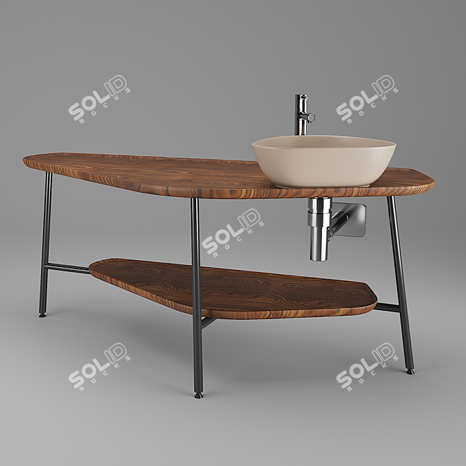 Modern Plural Big Washbasin 3D model image 2