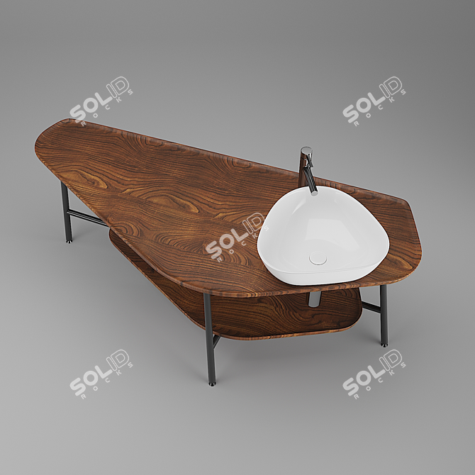 Modern Plural Big Washbasin 3D model image 3