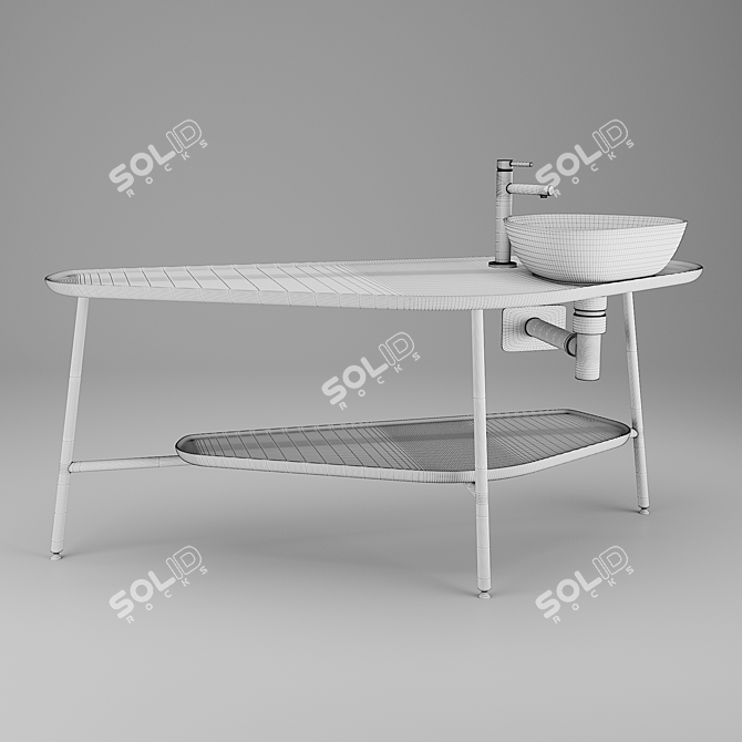 Modern Plural Big Washbasin 3D model image 4