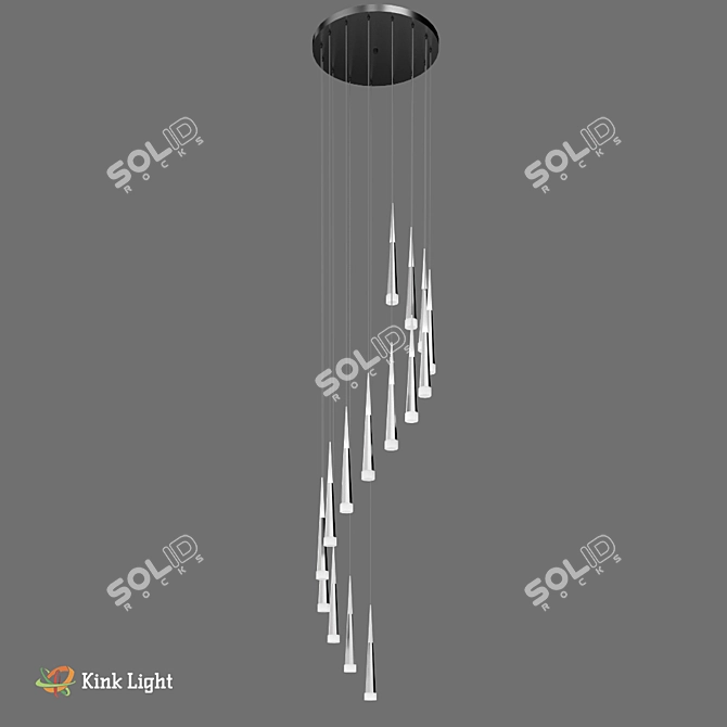 Sleek LED Suspension Light 3D model image 1