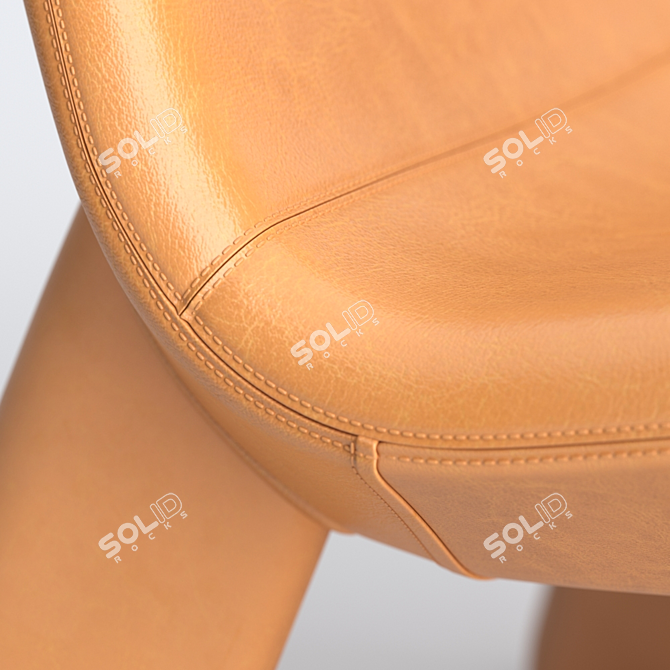 BluDot Neat Leather Lounge Chair & Ottoman 3D model image 3