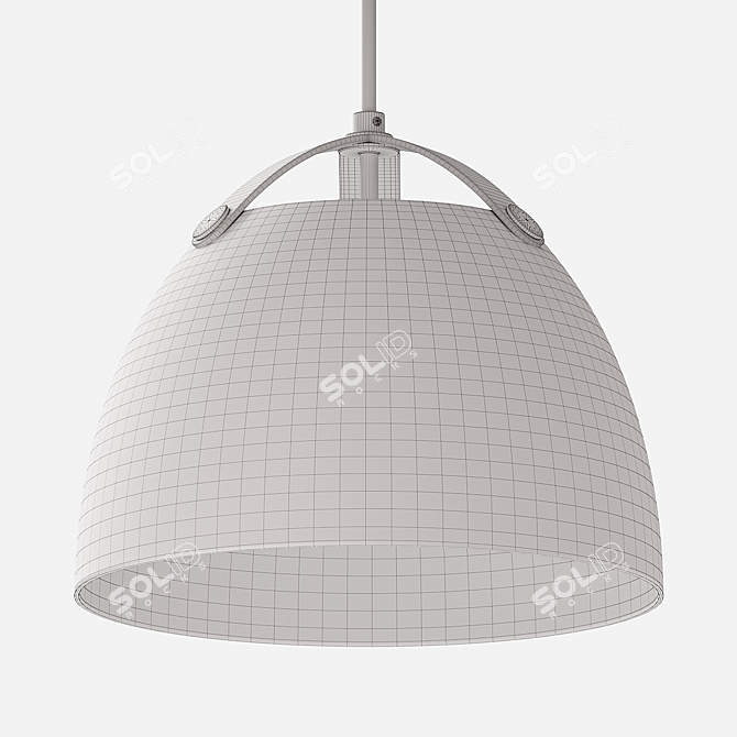 Modern Wood and Metal Pendant 3D model image 2