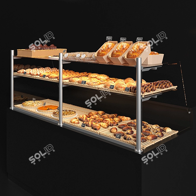 Viennoiserie Delight Showcase 3D model image 2