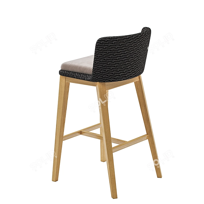 Elegant Arc Point Barstool 3D model image 2