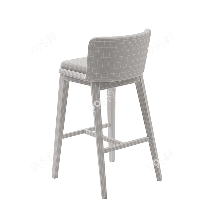 Elegant Arc Point Barstool 3D model image 4