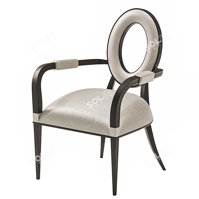 Modern Black Moon Chair: Sleek Design 3D model image 1