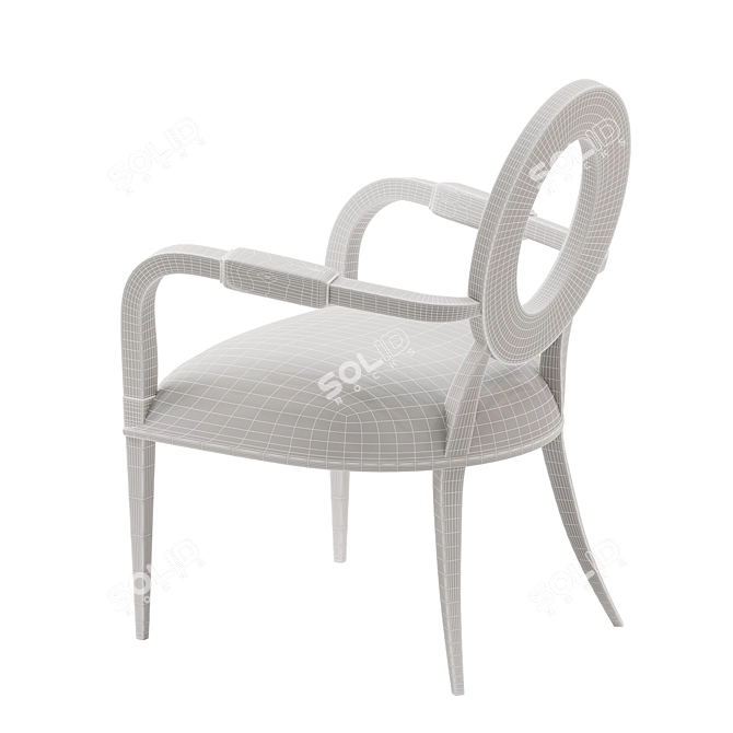 Modern Black Moon Chair: Sleek Design 3D model image 4