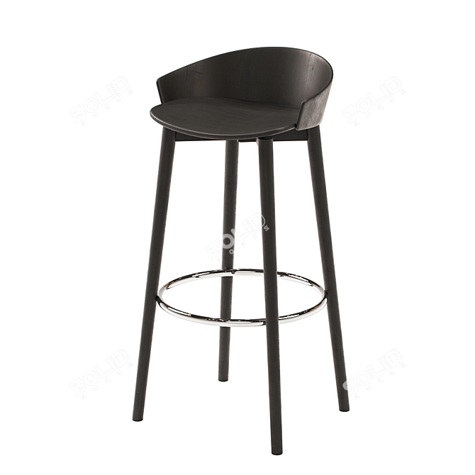 Modern Beech Barstool: Capdell Nix by Patrick Norguet 3D model image 1