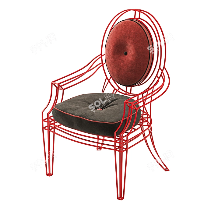 Casamidy Opera Capitone: Distinctive Metal and Upholstered Armchair 3D model image 1