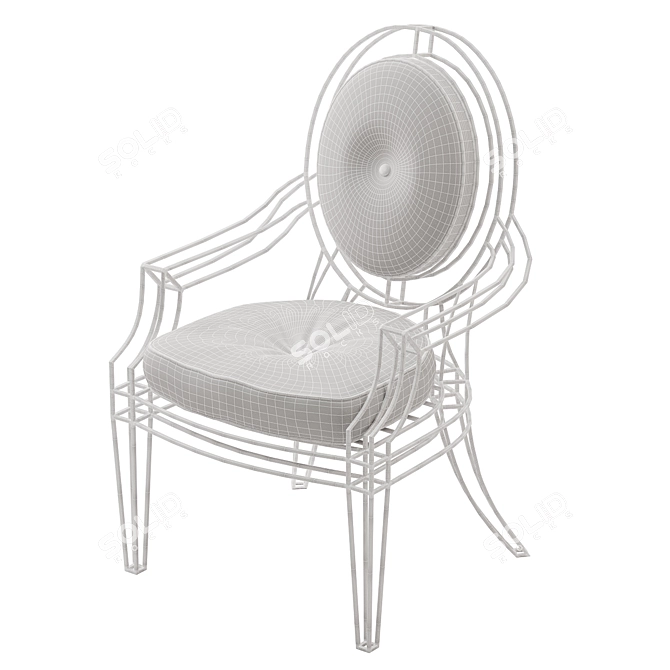 Casamidy Opera Capitone: Distinctive Metal and Upholstered Armchair 3D model image 3