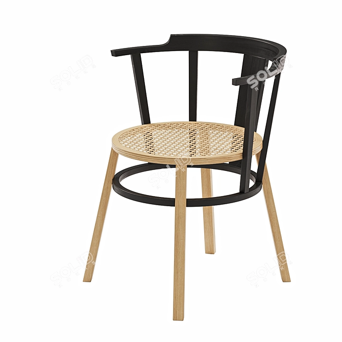 Revolutionary Windsor Chair: Offset Elegance 3D model image 1