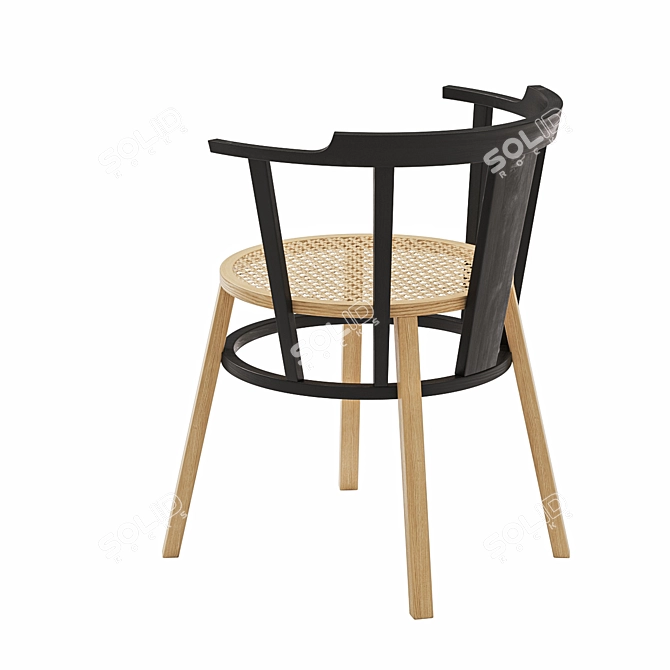 Revolutionary Windsor Chair: Offset Elegance 3D model image 2