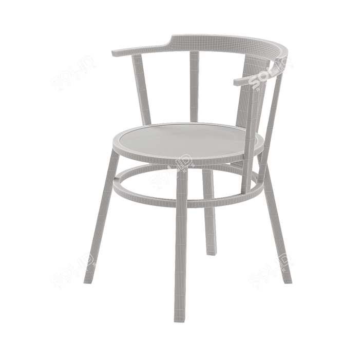 Revolutionary Windsor Chair: Offset Elegance 3D model image 3