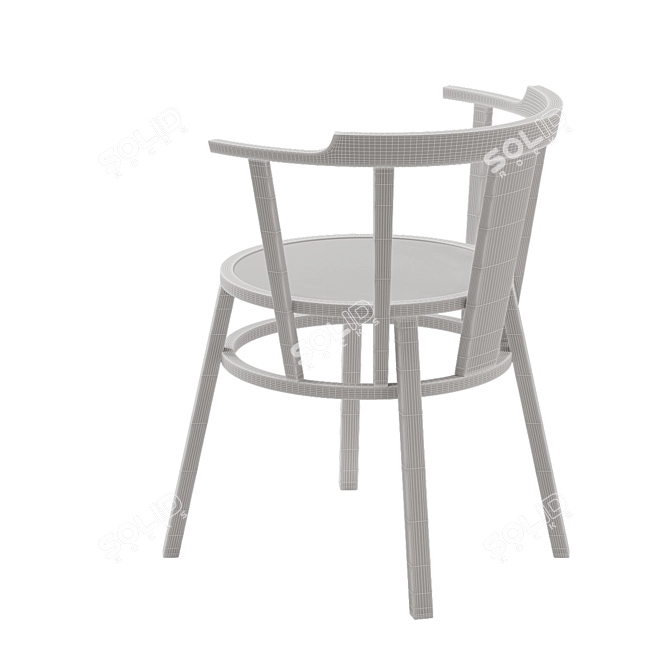 Revolutionary Windsor Chair: Offset Elegance 3D model image 4