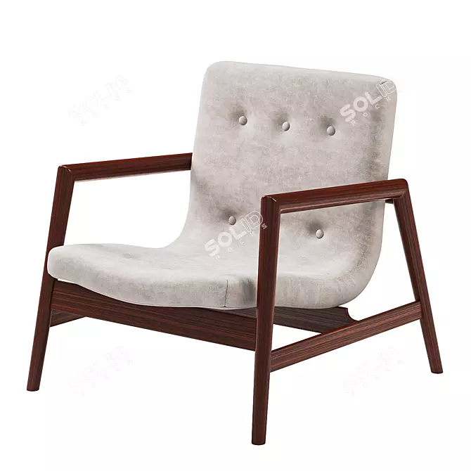 Cherrywood Elegance - Gustav Armchair 3D model image 1